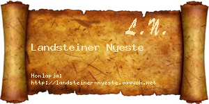Landsteiner Nyeste névjegykártya